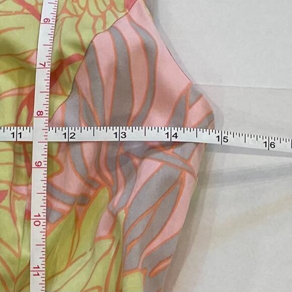 Talbots Cotton Yellow Pink Gray Floral Sleeveless Sheath Dress, Size 2P - Picture 10 of 11